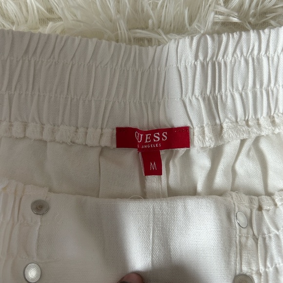 Guess White Wide-Leg Drawstring Cargo Pants - Picture 11 of 14